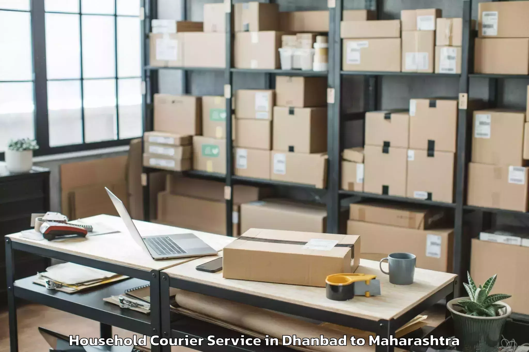 Top Dhanbad to Sangamner Household Courier Available